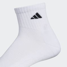 adidas These men's training socks are made of moisture-wicking yarn to help your feet stay dry during tough workouts. They have a comfortable cushioned footbed with compression at the arch for a supportive fit. They come in a pack of six pairs. Adidas Casual Breathable Socks, Casual Adidas Breathable Socks, Casual Breathable Adidas Socks, Adidas Breathable White Socks, Adidas Sports Socks With Logo, Adidas White Breathable Socks, White Breathable Adidas Socks, Adidas Sporty Socks With Logo, Sporty Adidas Socks