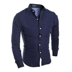 Season:Spring   Fall; Fabric:60% Cotton; Sleeve Length:Long Sleeve; Look After Me:Wet and Dry Cleaning,Washable; Gender:Men's; Style:Smart Casual,Elegant,Simple,Formal,Classic; Tops Type:Dress Shirt,Shirt,Button Up Shirt; Occasion:Back to Office,Daily,Wedding; Pattern:Polka Dot; Neckline:Turndown; Listing Date:04/17/2024; Bust:; Length:; Shoulder Width:; Sleeve: Navy Fitted Shirt For Spring, Fitted Navy Shirt For Spring, Fitted Polka Dot Shirt For Spring, Polka Dot Shirt With Buttons For Spring, Spring Polka Dot Shirt With Buttons, Fitted Polka Dot Collared Shirt, Polka Dot Long Sleeve Shirt For Spring, Elegant Smart Casual, Wedding Pattern