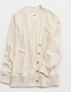 Aerie Fleece Cardigan Fall Cotton Sweater With Buttons, Cozy Button-up Sweater For Loungewear, Cozy Button-up Cardigan With Button Cuffs, Cozy Outerwear With Button Cuffs For Layering, Everyday Button Sweater For Fall, Cozy Outerwear For Layering With Button Cuffs, Cotton Winter Sweater With Buttons, Cotton Sweater With Buttons For Winter, Winter Cotton Sweater With Buttons