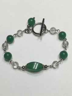 Toggle Clasp Bracelet, Green Aventurine Stone, Green Beaded Bracelets, Aventurine Stone, Beads Bracelet Design, Clasp Bracelet, Green Beads, Bracelet Gemstone, Quartz Bracelet