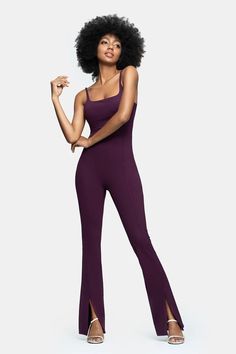 #musesonly #flaredlegging #jumpsuit Yoga Apparel, Active Outfits, Split Hem, Square Necklines, Yoga Clothes, Wide Straps, Everyday Outfits, Square Neck, Everyday Fashion