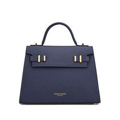 Introducing New Ava by Teddy Blake, Italy-crafted chic bag. Grained calf leather, single handle, flap closure, organized suede interior. Day-to-night elegance Made in Italy Italian Leather Handmade by Experts High-end Office Flap Bag, Blue Luxury Flap Bag For Formal Occasions, Luxury Blue Flap Bag For Formal Occasions, Blue Textured Leather Evening Bag, Classic Blue Formal Flap Bag, Elegant Blue Flap Bag For Evening, Elegant Blue Evening Flap Bag, High-end Business Flap Bag With Top Handle, Elegant Evening Flap Bag With Top Carry Handle