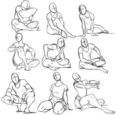 an image of a man sitting down doing different poses in the same position as he sits