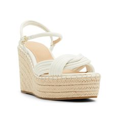 Ted Baker-Amalia Wedge Sandal What more do you need to elevate your summer outfit than the Ted Baker Amalia wedge sandal? The adjustable espadrille sandal boasts an accentuated pearl line-up sandwiched between woven-like toe straps that create an alluring look. A contrasting platform and wedge base exude summer vibes. White Ankle Strap Wedge Sandals For Summer, White High Heel Wedge Sandals For Summer, White High Heel Wedge Sandals For Spring, White Round Toe Wedge Sandals For Spring, Chic Platform Wedge Sandals For Beach Season, White Closed Toe Wedge Sandals For Spring, White Round Toe Wedge Sandals For Beach Season, White Round Toe Heels For Beach Season, White Platform Sandals For Summer