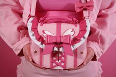 Harajuku Style Crossbody Shoulder Bag, Harajuku Style Pink Bag For Cosplay, Harajuku Style Pink Crossbody Shoulder Bag, Pink Harajuku Shoulder Bag For Gift, Pink Harajuku Style Shoulder Bag For Gift, Harajuku Style Pink Shoulder Bag As Gift, Harajuku Style Pink Shoulder Bag For Gift, Pink Kawaii Crossbody Shoulder Bag, Kawaii Pink Crossbody Shoulder Bag