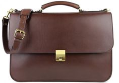 Handmade Leather Lock Briefcase | Birmingham | Frank Clegg Leatherworks Classic Business Satchel With Hasp Closure, Classic Briefcase With Hasp Closure For Travel, Classic Travel Briefcase With Hasp Closure, Business Satchel Briefcase With Hasp Closure, Business Briefcase Satchel With Hasp Closure, Business Briefcase With Hasp Closure And Satchel Shape, Elegant Briefcase With Brass Hardware For Office, Elegant Office Briefcase With Brass Hardware, Classic Rectangular Cases For Business Trips