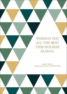 a christmas card with triangles and the words wishing you all the best this holiday season