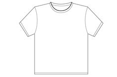 the front and back view of a white t - shirt with black lines on it