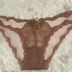 Beige Vs Small Lace Panty Beige Lace Brief Bottoms, Beige Stretch Bottoms With Delicate Lace, Feminine Beige Bottoms With Delicate Lace, Beige Lace Bottoms With Delicate Details, Cream Stretch Lace Bottoms, Cream Lace Stretch Bottoms, Victoria's Secret Stretch Beige Bottoms, Spring Delicate Lace Brief Bottoms, Beige Lace Trim Brief Bottoms