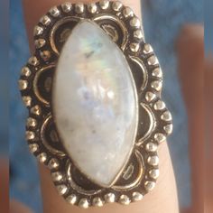 Brand New Handmade Rainbow Moonstone Silver Ring. Size 8 1/2 925 Stamped New To Poshmark? Use Referral Code Kimberlyn222 To Receive $10. Adjustable Stamped 925 Moonstone Ring, Silver Moonstone Crystal Ring, White Opal Ring Stamped 925, Unique White Moonstone Ring With Large Stone, Handmade White Moonstone Crystal Ring, Vintage White Moonstone Ring Stamped 925, White Large Stone Moonstone Ring Spiritual Style, Spiritual White Moonstone Ring With Stone Setting, White Large Stone Spiritual Moonstone Ring