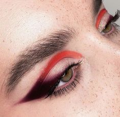 Swag Makeup, Red Makeup, Eye Makeup Designs, Bold Makeup, Kiss Makeup, Color Pencil