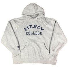 Vintage 90s Jansport Mercy College Gray Sweatshirt Adult Size XXL - item is tagged a Large, but fits like a Boxy XXL ____________________________________ Size: XXL Pit to pit: 26” Length: 25.5” Sleeve Length: 18.5” Stitch: Double Tag: Jansport Collegiate Logo Print Hoodie Sweatshirt, Collegiate Logo Print Sweatshirt For Streetwear, Collegiate Hoodie Sweatshirt With Logo Print, Collegiate Style Hoodie Sweatshirt With Logo Print, Throwback Cotton College Sweatshirt, Throwback Cotton Sweatshirt For College, Collegiate Cotton Hoodie For Campus, Cotton Hoodie In Athletic Heather For College, Sporty Logo Print Sweatshirt For Campus