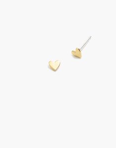 Women's Vermeil Heart Stud Earrings | Madewell Mens Jewelry Box, Tattoo Wedding Rings, Black Hills Gold Jewelry, Mens Gold Jewelry, Heart Stud Earrings, Tiny Heart, Gold Bangle Bracelet, Men Earrings, Delicate Jewelry