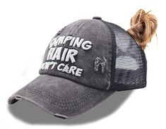 PRICES MAY VARY. Material: Made of 100% Cotton. Embroidered Logo "Camping Hair Don't Care" ,Ponytail High Messy Bun Baseball Adjustable Cap UNIVERAL SIZE：Women, Ladies and Teens - One size fits most with Adjustable hook&loop back, Head measurement: 56 cm, 22", Size 7 ~ 59 cm, 23-1/4", Size 7-3/8) Brim: 2-3/4" Height: 5" PONYTAIL HOLE DESIGN: Our Camping Hair Don't Care Ponycaps is designed with a ponytail slot on the Back brain spoon of the cap, which is perfect for pulling your messy bun or hig Logo Camping, High Messy Bun, Ponytail High, Messy High Bun, Camping Hair, Ponytail Hat, Camper Decor, Dad Cap, Dad Caps