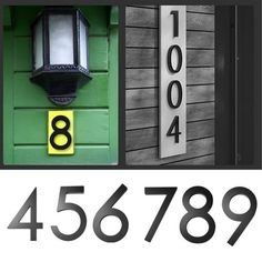 the numbers are displayed in black and white for this house number sign photo contest winner