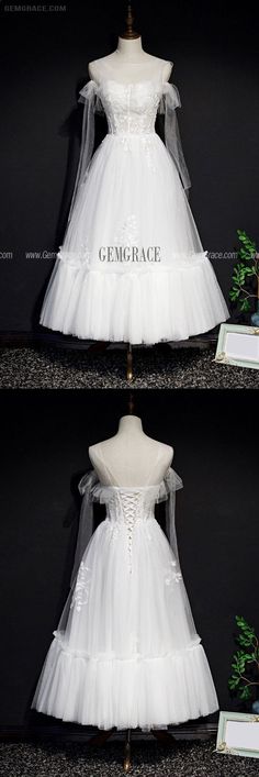 10% off now|Free shipping world-wide. Fairytale White Tea Length Tulle Party Dress with Appliques at GemGrace. Click to learn our pro custom-made service for wedding dress, formal dress. View #HomecomingDresses for more ideas. Tea Length Tulle, Tulle Party Dress, Gorgeous Prom Dresses, For Wedding Dress, Prom Dress Inspiration, Prom Night, Dress Formal, White Tea, Long Gown