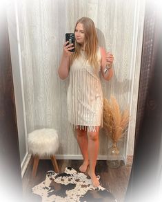 Fringe Dress Western Dress Product Details - Natural color - Super soft - Asymmetrical Fringe - Fits true to size ~ XS 0-2 ~ Small 2-4 ~ Medium 6-8 ~ Large 10-12 ~ XL 14-16 ~ XXL 18-20 Material & Care - 92% Polyester - 8% Spandex - Hand wash cold - Hang dry or lay flat to dry Spring Beige Fringe Mini Dress, Beige Summer Fringe Dress, Spring Beige Fringe Dress, Casual Beige Mini Dress For Night Out, Beige Casual Mini Dress For Night Out, Beige Asymmetrical Midi Dress For Summer, Chic Beige Fringe Dresses, Casual Beige Sleeveless Dress For Party, Summer Beige Asymmetrical Midi Dress