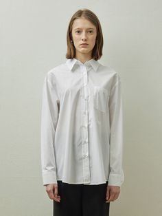 Editor's NotesThis is a button up shirt style blouse that has a classic and solid mood. It is great to style both casually and formally creating various of different outfit styles.- Loose and relaxed fit classic blouse- Feminine and basic design wear- Great to style as a daily itemMeasurements(in.)One size (xs-m)- Total Length: 30.91 in. - Shoulder: 18.50 in. - Chest: 22.05 in. - Sleeve length: 23.03 in. - Neck width: 6.50&nbs Timeless Relaxed Fit Button-up Shirt, Timeless Relaxed Fit Workwear Shirt, Timeless Relaxed Fit Shirt For Work, Classic Blouse With Relaxed Fit For Workwear, Classic Blouse For Workwear With Relaxed Fit, Elegant Relaxed Fit Shirt For Everyday, Classic Relaxed Fit Blouse For Business Casual, Classic Relaxed Fit Dress Shirt For Everyday, Timeless Relaxed Fit Shirt For Office