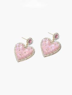 A breezy vibe combined with vintage flair creates a little bit more feminity. This pair of gold earrings have heart-shaped zircons on little dangles. 14K Gold Plated Brass S925 Posts Product Length: 34mm Product Width: 25mm