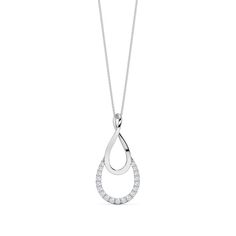 Introducing our Allure Raindrop Diamond Pendant, a stunning piece of jewelry that exudes timeless elegance and sophistication. Crafted with precision and care by Goyani Jewelers, this pendant is the perfect accessory to add a touch of glamour to any outfit. Featuring a captivating raindrop design adorned with sparkling gemstones, this pendant shines brightly with every movement. The sterling silver setting enhances the brilliance of the gemstones, creating a mesmerizing display of light and colo Diamond Necklaces With Pear-shaped Sparkling Stones, Pear-shaped Diamond Necklace With Sparkling Stones, Silver Briolette Necklace With Brilliant Cut, Silver Necklace With Brilliant Cut Briolette, Elegant Pear-shaped Diamond White Necklace, Diamond Drop Necklace With Elegant Design, Elegant Sparkling Diamond White Jewelry, Elegant White Gold Drop Necklaces, Elegant Oval Drop Necklace For Formal Occasions