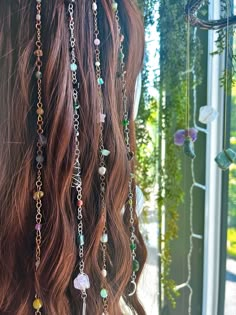 Mermaid Hair Jewelry, Jewelry For Hair, Preppy Hairstyles, Ethereal Jewelry, Crystals Amethyst, Hair Charms, Fairy Accessories, Crystal Hair Accessories, Beaded Hair