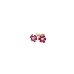 14k yellow gold flower teddy stud earrings with ruby and clear cubic zirconia stones.DETAILS:Diameter: 5mmMaterial: 14k yellow goldStones: Ruby Cubic Zirconia StoneClosure: Screw Back Ruby Flower, Ruby Stud Earrings, Red Earrings Stud, Aquamarine Studs, Ruby Earrings Studs, Gold Triangle, Elephant Earrings, Rose Gold Quartz, Design Accessories