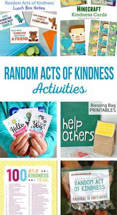 random acts of kindness activities and printables to help kids learn how to be kinder