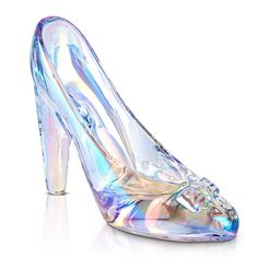 a pair of high heeled shoes with holographics