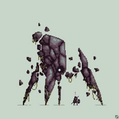 an old pixel art style image of a giant insect