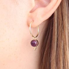 Wire Wrapped 14k Gold Filled Hoop Earrings, Purple Dangle Hoop Earrings With Ear Wire, Nickel-free Purple Dangle Hoop Earrings, 14k Gold Filled Wire Wrapped Hoop Earrings, 14k Gold Filled Gemstone Hoop Earrings, Purple Dangle Hoop Earrings, Purple Nickel-free Dangle Hoop Earrings, Purple Hoop Earrings As Gift, Gold Amethyst Dainty Earrings