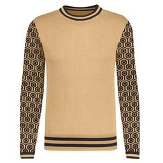 - Knitted T-shirt- 100% cotton yarn- Unlined- Regular fit- Machine washable Fabric & Care- Delicate Machine Wash at 30 degrees(86℉) with similar colors.- Iron inside out on low temperature.- Store flat.- Do not tumble dry.- Do not bleach. Retro Beige Crew Neck Top, Beige Jacquard Knit Top, Brown Knitted Crew Neck Top, Brown Jacquard Knit Crew Neck Top, Retro Brown Knitted Tops, Retro Knitted Brown Tops, Brown Cotton Sweater With Graphic Print, Brown Graphic Print Cotton Sweater, Brown Fitted Jacquard Knit Top