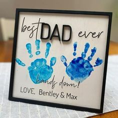 a father's day card with handprints on it