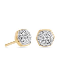 Your everyday ear candy, the Davie 18K Gold Pave Stud Earrings in White Diamond are a sure to be classic in your collection of forever keepsakes. No matter your style, these sparkled studs are sure to fit in perfectly with any look. Kendra Scott Earrings, Ear Candy, Druzy Ring, Fit In, White Diamond, Jewelry Watches, 18k Gold, Fine Jewelry, Matter