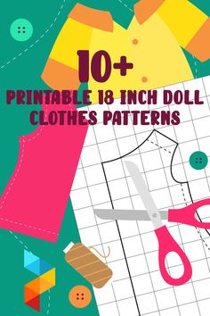 Sewing Patterns For Dolls Clothes Free Printable, 8 Inch Doll Clothes Pattern, Doll Clothes Pattern Books, 5” Doll Clothes Patterns, Doll Patterns Free Sewing, Long Sleeve Shirt Pattern, 21” Size Doll Patterns