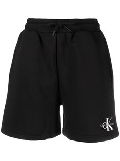 black logo print to the front elasticated drawstring waistband thigh-length Calvin Klein Shorts, Drawstring Waist Shorts, Jeans Logo, Lounge Shorts, Printed Drawstring, Cute Shorts, Calvin Klein Black, Drawstring Shorts, Shorts Black