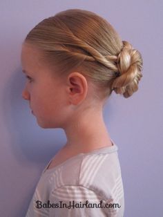 Criss Cross Twists into a Bun ... I could make this work for ballet class ... Twists Into A Bun, Childrens Hairstyles, Ballet Hairstyles, Ballet Bun, Ballroom Hair, Hairstyle Youtube, Dance Hairstyles