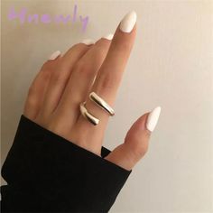 Hnewly Punk Geometric Irregular Liquid Lava Waterdrop Shaped Open Rings For Women Vintage Silver Silver Ring Stack, Minimalist Silver Ring, Abstract Jewelry, Open Rings, Stamped Rings, Ring Stack, Geometric Ring, Antique Pink, Wrap Rings