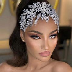 Sparkly Flowers, Forehead Headband, Gatsby Headband, Prom Costume, Boho Headpiece, Boho Style Wedding, Crystal Headpiece, Head Chain, Metal Hair