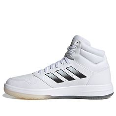 Adidas Gametaker Basketball Shoes 'White Metallic Black' FY8561 (SNKR/Retro/Men's/High Top) Adidas White High-top Skate Shoes, Retro White Basketball Shoes With Round Toe, Adidas White Leather Basketball Shoes, Adidas White High-top Sneakers With Abzorb Midsole, Adidas White High-top Sneakers With Cushioned Midsole, White Leather Adidas Basketball Shoes, Retro White High-top Sneakers With Cushioned Footbed, Retro White Lace-up Basketball Shoes, Adidas White High-top Basketball Shoes