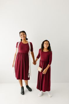 Your everyday dress is here, designed with you in mind! The 'Annie' is a slimming midi dress with a softly gathered waist for a modest and feminine fit now in a stunning burgundy shade. Made from a buttery-soft bamboo fabric, and functional pockets, you won't have to trade comfort for style. Ready to wear as is or add a feminine neck scarf or duster vest if you're feeling fancy! 50% Bamboo 42% Modal 8% Lycra Machine Wash Cold Hang to Dry Unlined Bump/Maternity Friendly! FINAL SALE: NOT ELIGIBLE Duster Vest, Everyday Dress, Neck Scarf, Bamboo Fabric, Everyday Dresses, Neck Scarves, Bump, Final Sale, Ready To Wear