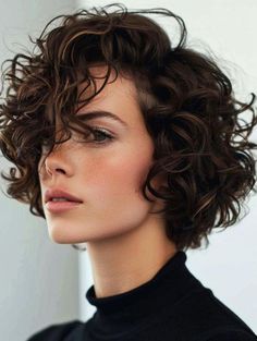 Bob Styles For Thick Hair, Chin Length Curly Hair With Layers, Styles For Thick Hair, Curly Bob Haircuts, Curl Types, Natural Curly Hair Cuts, Bob Haircut Curly, Curly Haircuts, Split Hair