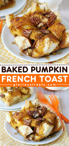 This Baked Pumpkin French Toast is one of the best pumpkin sweets! This French toast recipe has the best combination of pumpkin, cinnamon, and maple. It also makes an easy Fall recipe! Easy Autumn Recipes, Pumpkin Recipe