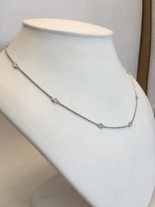 Diamond by the Yard Necklace 14k yellow white rose gold | Etsy Diamond By The Yard, Classic Necklace, Station Necklace, White Rose Gold, Quality Diamonds, 14kt Gold, White Rose, Cable Chain, Chains Necklace