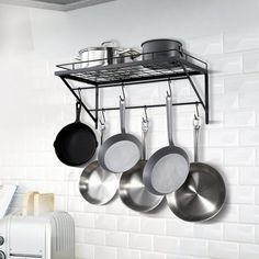 Product Description 24 inch Wall-Mounted Pot Rack Maximize your kitchen space with our versatile hanging pot rack! The carbon steel pot rack offers outstanding loading capacity and effortless cleaning. The open storage design allows for easy placement and retrieval, saving you time. Installation is a breezeno complex tools are needed! Ample Capacity for Various Cookware Designed for restaurant kitchens and home kitchens, our pot rack wall mounted easily holds pots of various sizes and shapes, in Pot Rack Wall, Wall Mounted Pot Rack, Pan Hanger, Pot Rack Kitchen, Hanging Pot Rack, Cookware Design, Pot And Pans Organization, Pot Organization, Pot Lid Organization