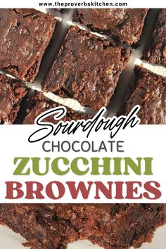 Sourdough zucchini Brownie recipe Sourdough Zucchini Brownies, Sourdough Discard Zucchini Recipes, Sourdough Zucchini Recipes, Sourdough Zucchini, Zucchini Brownie, Sourdough Brownies, Pumpkin Zucchini Bread, Chocolate Zucchini Brownies