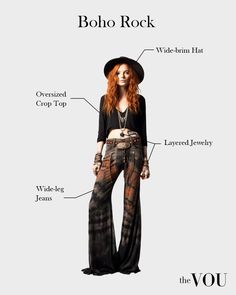 25 Types of Boho Styles - Most Popular and Trendy Bohemian Rocker Outfits, Bohemian Rock Style Outfit, Rock N Roll Style Women, Bohemian Rock Style, Boho Rock Outfit, Boho Rocker Chic Style, Rock Boho Style, Rock N Roll Outfit