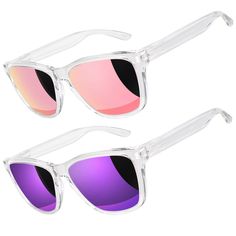 PRICES MAY VARY. 😎Modern Classic Style: From the classic style design which has a modern and clear frame. They are the ideal choice for daily collocation as well as a necessity for celebrities. Take them when you go out, these LINVO neon retro sunglasses will give a fun 80s touch to any outfit! Just show your personality and fashion statement! ☀️100% UV400 Protection & HD Polarized Lenses: The lens utilizes the industry-leading 9-layer filtration. UV400 protection coating can protect your eyes Neon Retro, Purple Mirror, Square Shades, Fashion Mirror, Modern Classic Style, Pink Mirror, Clear Frames, Sports Sunglasses, Sunglasses For Men