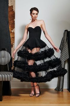 Edgy Bridal, Resort 2024 Collection, Applique Skirt, Black Tie Attire, Resort 2024, Ball Skirt, Christian Siriano, Black Swan, Mode Inspiration