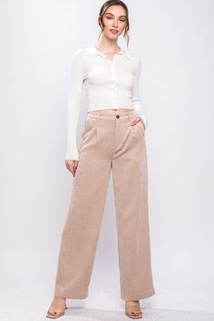 These pants are designed to elevate your everyday style while providing both comfort and sophistication. Crafted with attention to detail, our Corduroy Trouser Pants feature a soft and textured corduroy fabric that adds a touch of warmth and texture to your outfit. The tailored trouser design offers a polished look, making them suitable for both casual and semi-formal occasions. Size + Fit Measurement (inch): S: 13.0 (Waist), 17.5 (Hips), 30.0 (Inseam), 43.0 (Length) M: 13.5 (Waist), 18.0 (Hips) Trouser Design, Love Tree, Corduroy Fabric, Clothing Size Chart, Corduroy Pants, Trouser Pants, Sheer Fabrics, Polished Look, Everyday Style