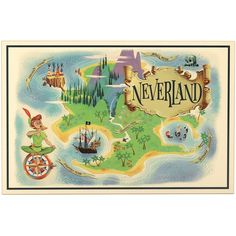 an illustrated map of the disneyland world